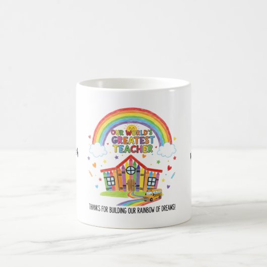 Regenbogenschule Lächelnde Sonne Weltbester Lehrer Kaffeetasse (Mittel)