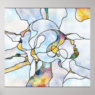 Regenbogenschütze, Buntglaseinheit Poster
