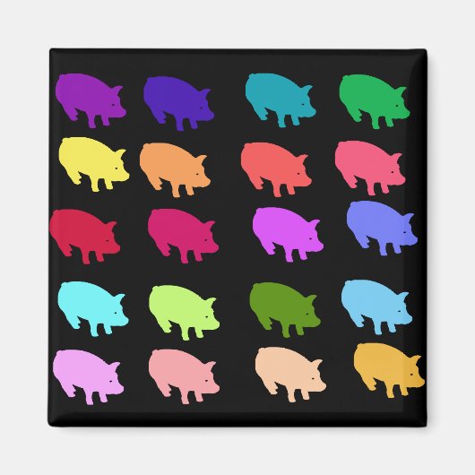 Regenbogenschweine Magnet (Vorne)