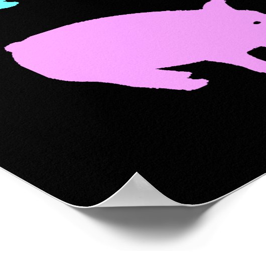 Regenbogenschweine Poster (Ecke)