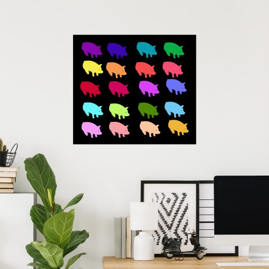 Regenbogenschweine Poster (Heimbüro)