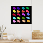 Regenbogenschweine Poster (Küche)