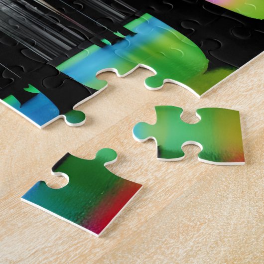 Regenbogensee im Schwarzwald mit weißer Silhouette Puzzle (Seite)