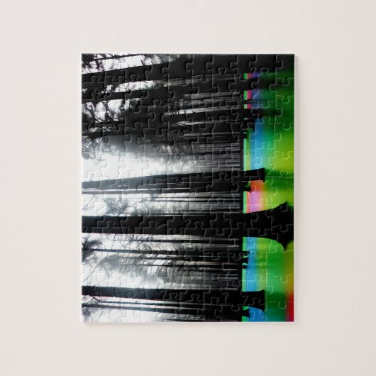 Regenbogensee im Schwarzwald mit weißer Silhouette Puzzle (Vertikal)