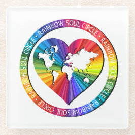 Regenbogenseelenkreis Glasuntersetzer