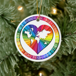 Regenbogenseelenkreis Keramik Ornament
