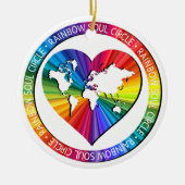 Regenbogenseelenkreis Keramik Ornament (Vorne)