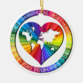 Regenbogenseelenkreis Keramik Ornament