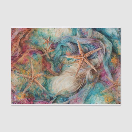 RegenbogenseeSterne, Fantasy Starfish in Farbe Seidenpapier (Vorderseite)