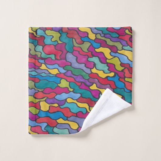 Regenbogenskala Abstrakt  Badhandtuch Set (Waschlappen)
