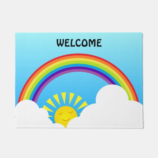 Regenbogensonne und -wolken fußmatte (Vorderseite)