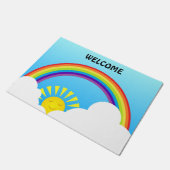 Regenbogensonne und -wolken fußmatte (Schrägansicht)