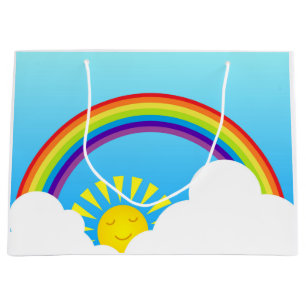 Regenbogensonne und -wolken große geschenktüte