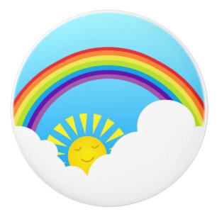 Regenbogensonne und -wolken keramikknauf