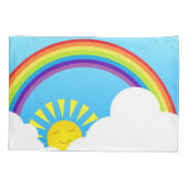 Regenbogensonne und -wolken kissenbezug (Rückseite)
