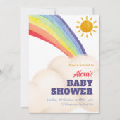 Regenbogensonnendusche Baby-Dusche Einladung (Vorderseite)