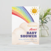 Regenbogensonnendusche Baby-Dusche Einladung (Stehend Vorderseite)