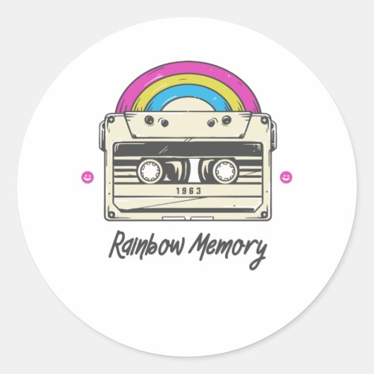 Regenbogenspeicher Runder Aufkleber (Vorderseite)