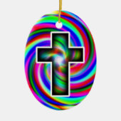 Regenbogenspirale Keramik Ornament (Vorne)