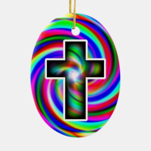 Regenbogenspirale Keramik Ornament (Hinten)
