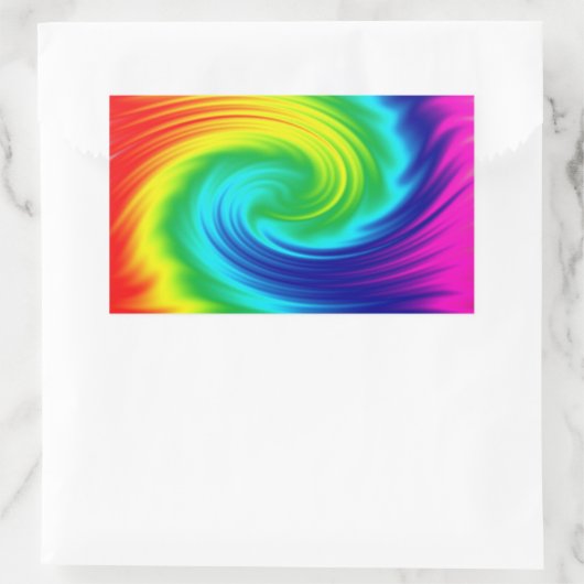 Regenbogenspirale Rechteckiger Aufkleber (Tasche)