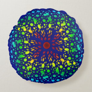 Regenbogenspirale. Rundes Kissen