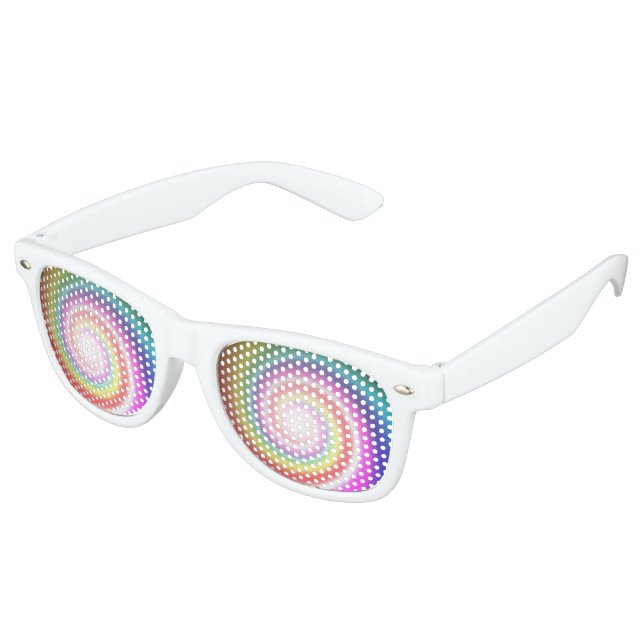 Regenbogenspiralschirme aus Party Sonnenbrille (Schrägansicht)