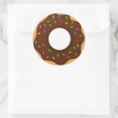 Regenbogensprinklen Schokolade Donut Runder Aufkleber (Tasche)