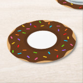 Regenbogensprinklen Schokolade Donut Runder Pappuntersetzer (Angewinkelt)