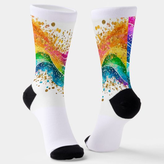 Regenbogenspritze Socken (Gewinkelt)