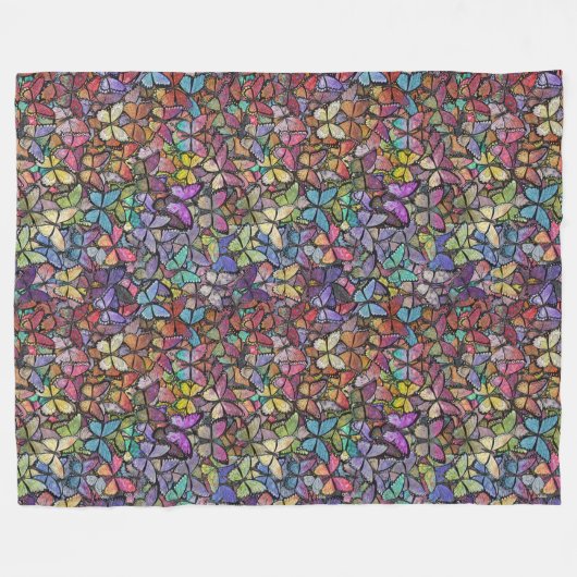 Regenbogenspröde Fantasy-Schmetterlingsmuster Fleecedecke (Vorderseite (Horizontal))