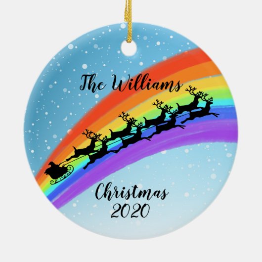 Regenbogenspulenbaum Keramik Ornament (Hinten)