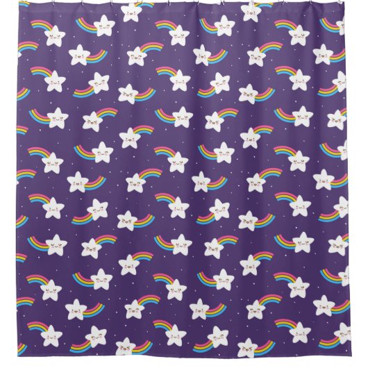 Regenbogenstars Duschvorhang (Vorderseite)