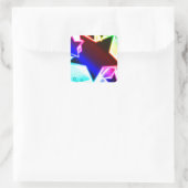 Regenbogenstars Quadratischer Aufkleber (Tasche)