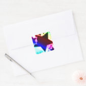 Regenbogenstars Quadratischer Aufkleber (Umschlag)