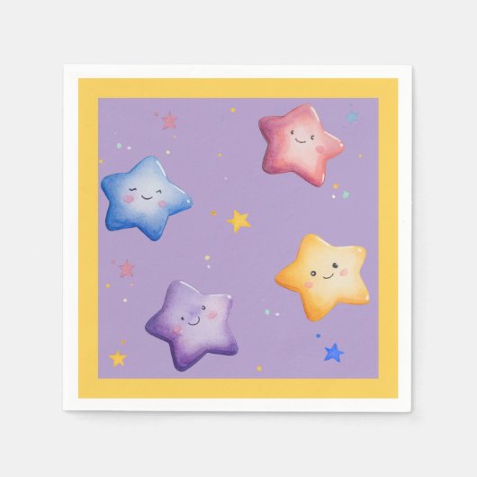 Regenbogenstars Serviette (Vorderseite)