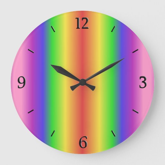 Regenbogensteigung Große Wanduhr (Vorderseite)