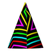 Regenbogensterne auf Schwarz Partyhütchen (Rückseite)