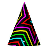 Regenbogensterne auf Schwarz Partyhütchen (Links)
