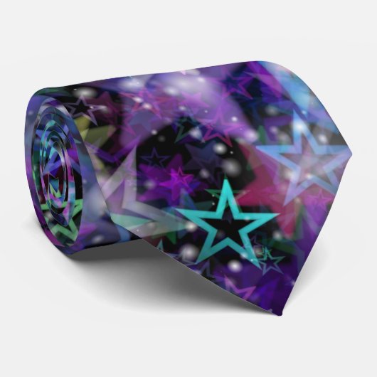 Regenbogensterne Krawatte (Gerollt)