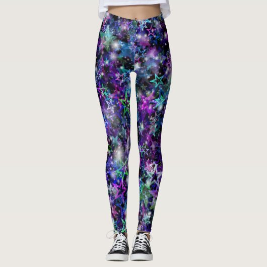 Regenbogensterne Leggings (Vorderseite)