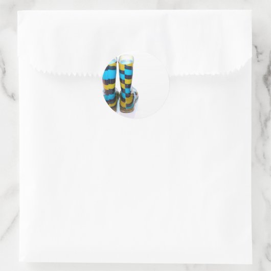 Regenbogenstiefel Runder Aufkleber (Tasche)