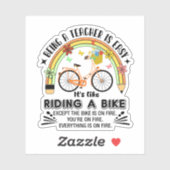 Regenbogenstift-Lehrerin Wertschätzung, lustiger L Aufkleber (Blatt)