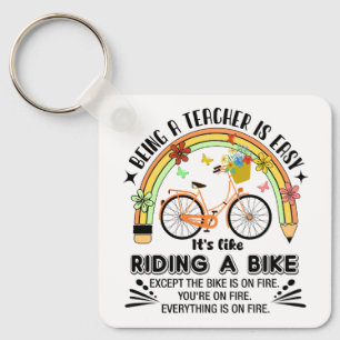 Regenbogenstift-Lehrerin Wertschätzung, lustiger L Schlüsselanhänger