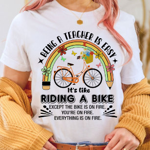 Regenbogenstift-Lehrerin Wertschätzung, lustiger L T-Shirt