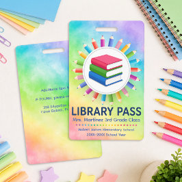 Regenbogenstifte Personalisierter Bibliotheksauswe Ausweis
