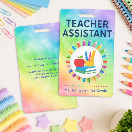 Regenbogenstifte Personalisierter Lehrer-Assistent Ausweis