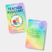 Regenbogenstifte Personalisierter Lehrer-Assistent Ausweis (Vorder- & Rückseite)