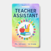 Regenbogenstifte Personalisierter Lehrer-Assistent Ausweis (Vorderseite)