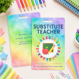 Regenbogenstifte Personalisierter Vertretungslehre Ausweis